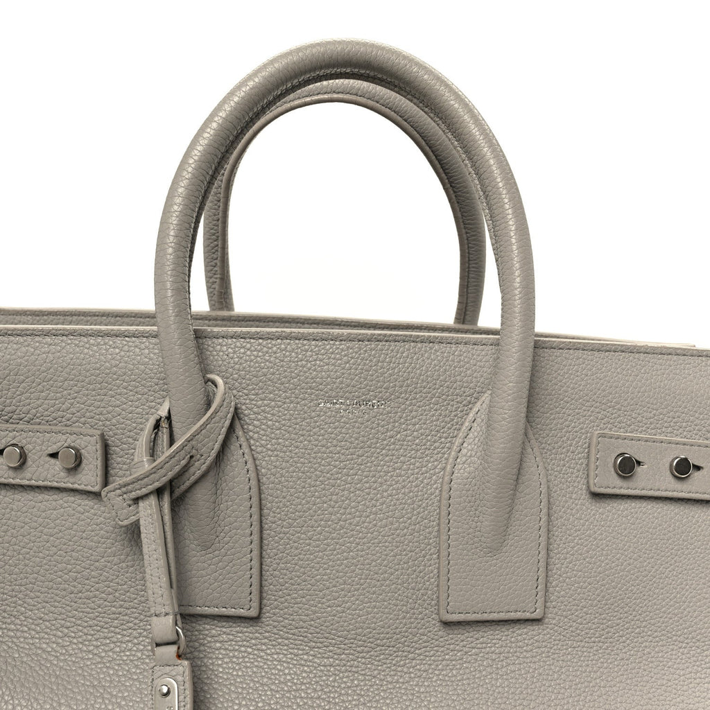 Grained Calfskin Small Supple Sac De Jour Grey