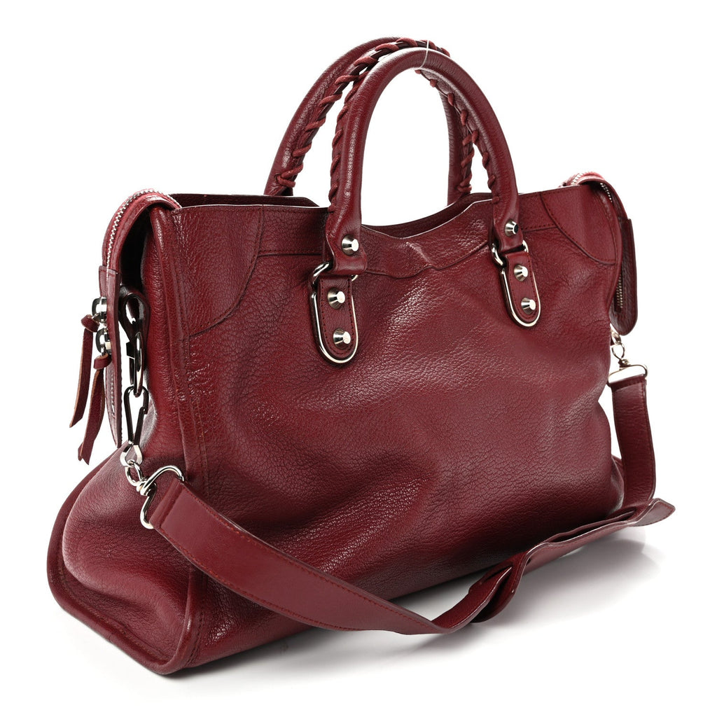 Chevre Silver Metallic Edge Hardware City Cassis