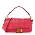 Nappa FF 1974 Embossed Baguette Rosa Fluo