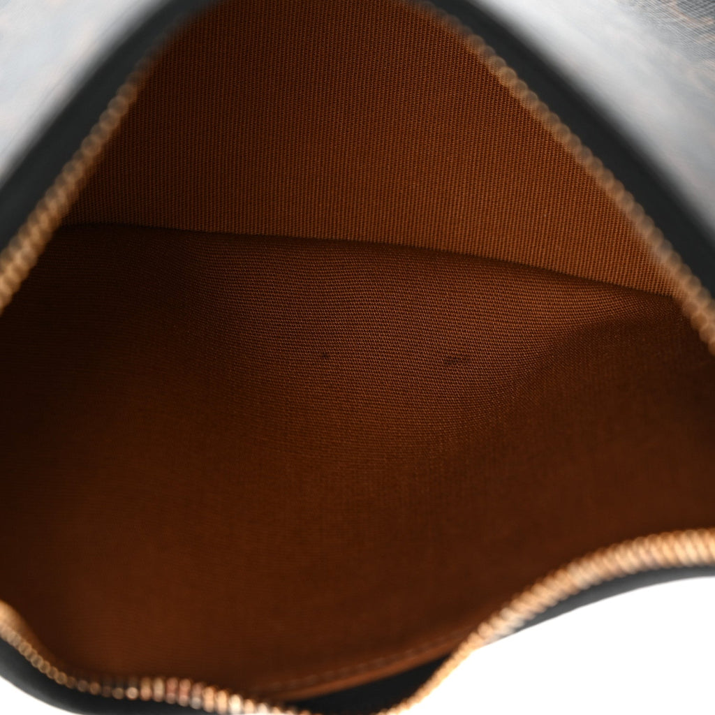 Triomphe Canvas Calfskin Ava Shoulder Bag Tan
