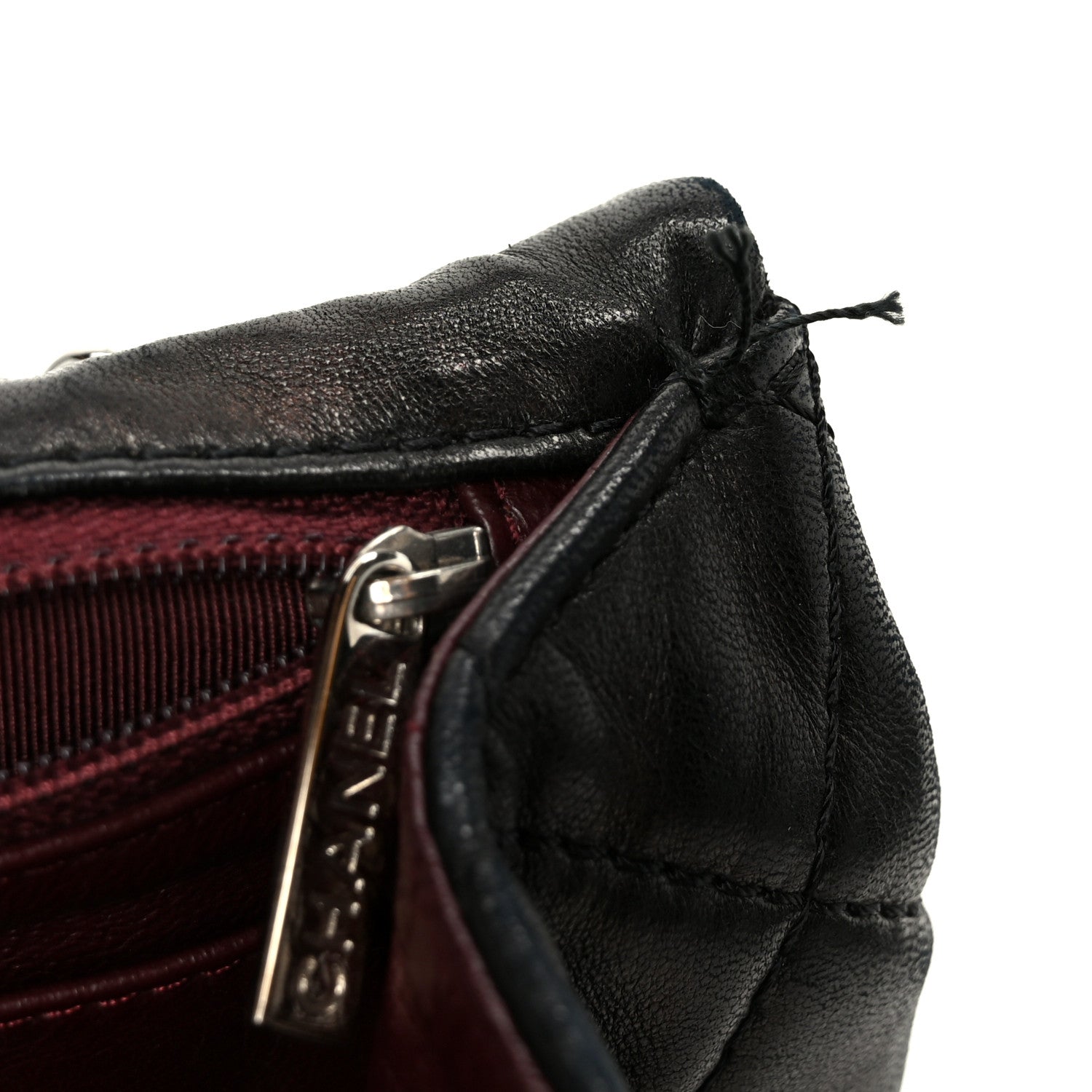 Washed Lambskin Quilted Maxi Single Flap Black