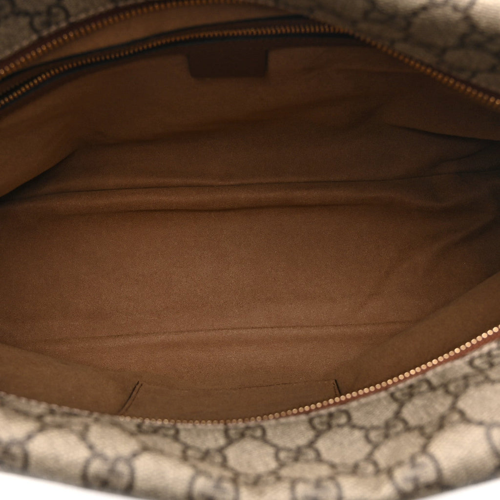 GG Supreme Monogram Large Linea A Hobo Light Brown