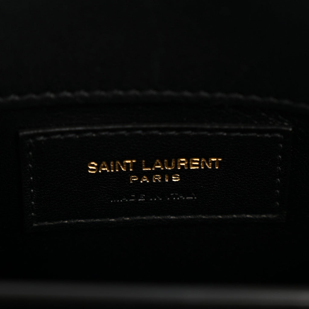 Lambskin Quilted Le Maillon Square Crossbody Bag Black
