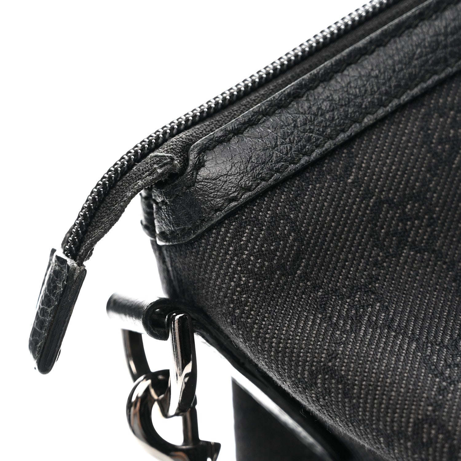 Nylon Monogram Medium GG Charm Dome Satchel Black