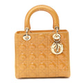 Patent Cannage Medium Lady Dior Dark Beige