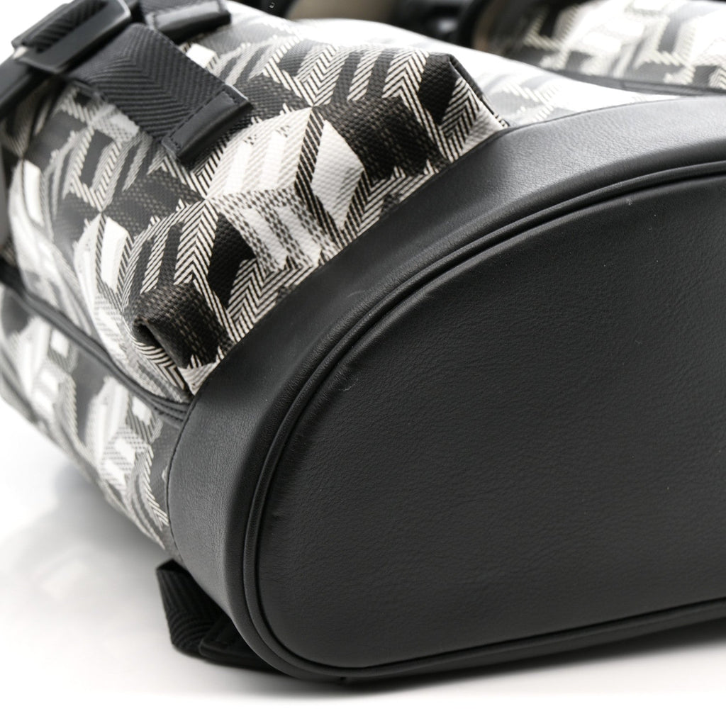 Canvas Nappa Cubic Monogram Medium Brandenburg Backpack Black White