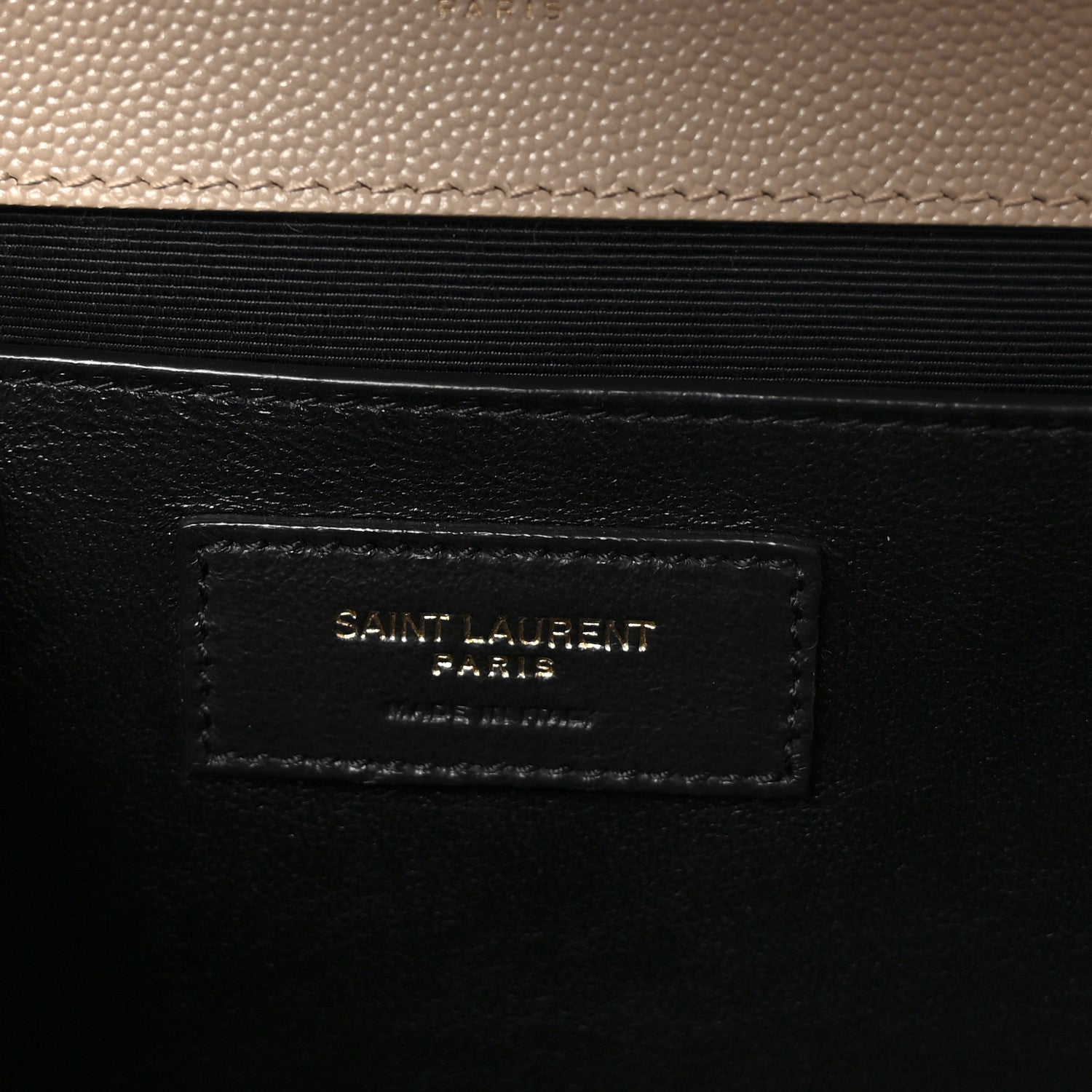 Grain De Poudre Textured Mixed Matelasse Medium Triquilt Monogram Satchel Dark Beige