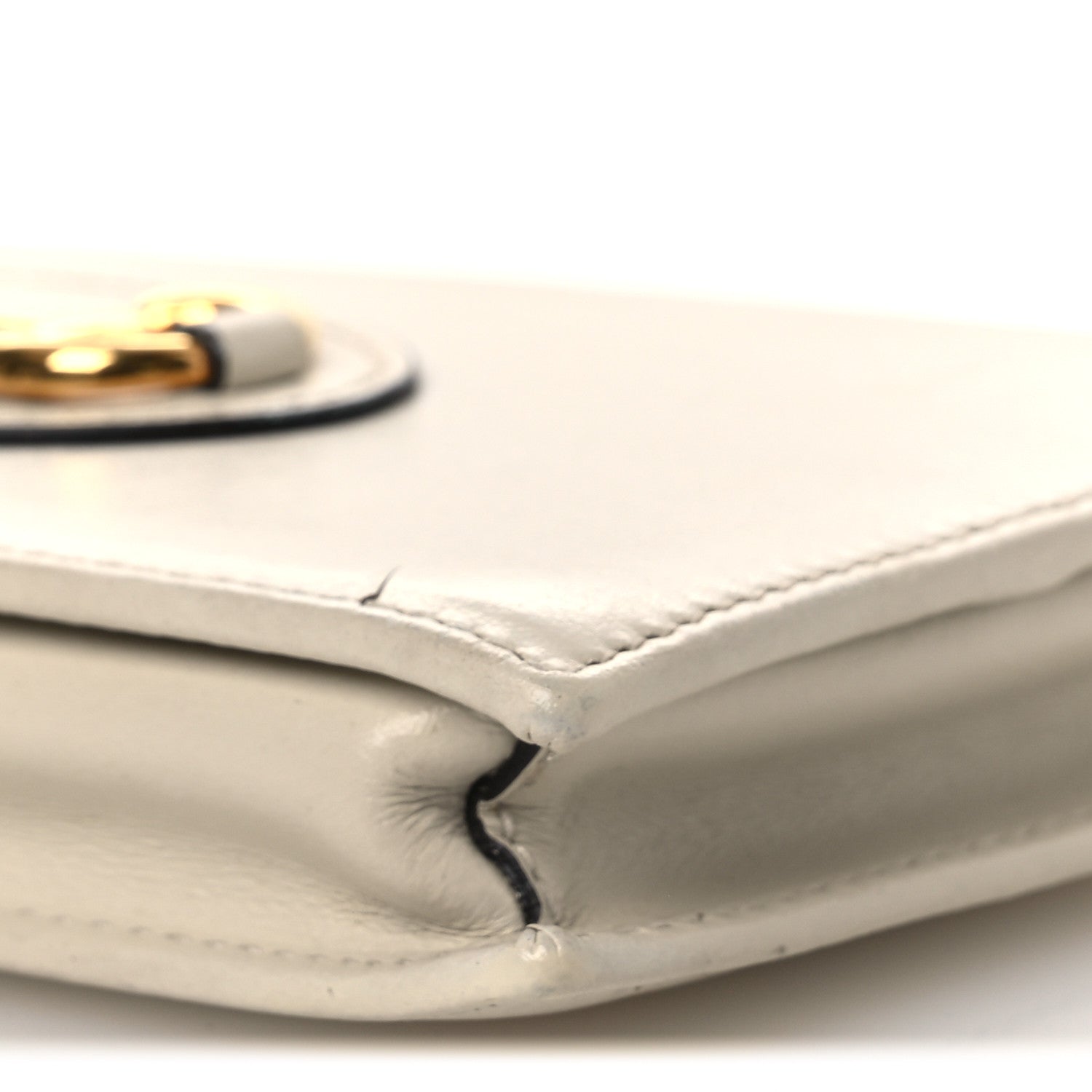 Boarded Plutone Calfskin Horsebit 1955 Wallet On Chain Mystic White