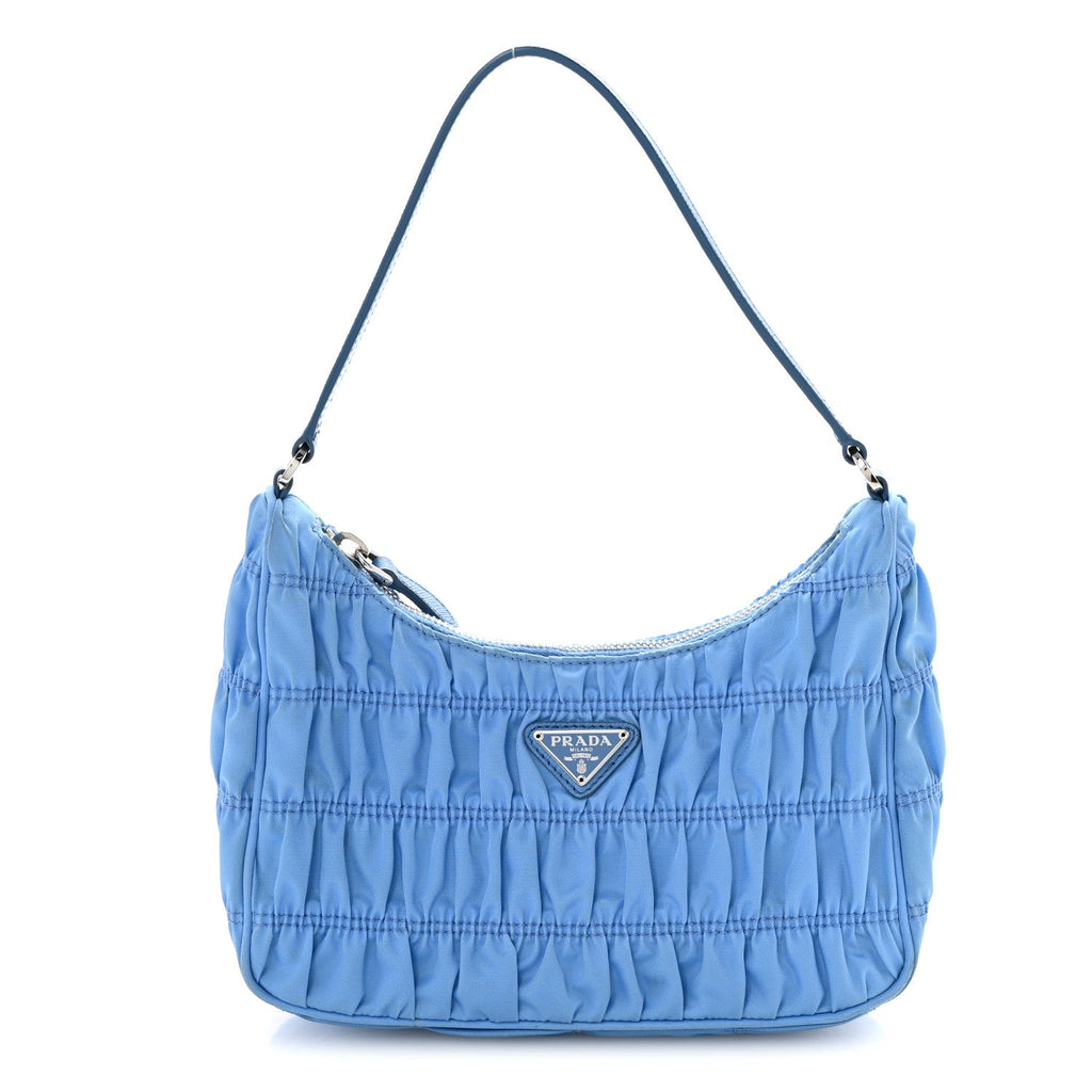 Tessuto Nylon Gaufre Shoulder Bag Pervinca