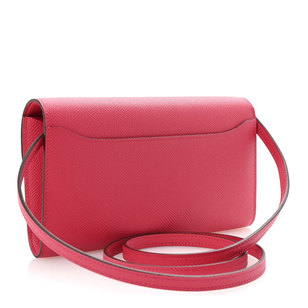 Epsom Alligator Lizard Constance Wallet To Go Rose Extreme