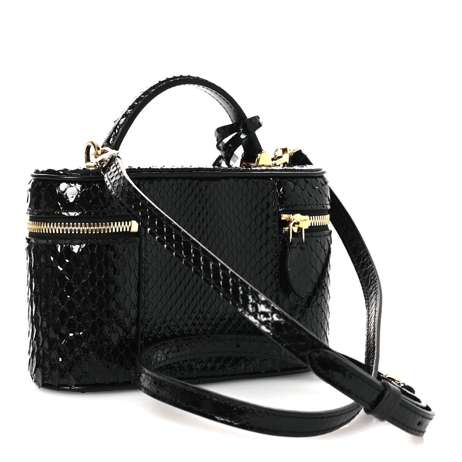 Snakeskin Vanity Pouch Black