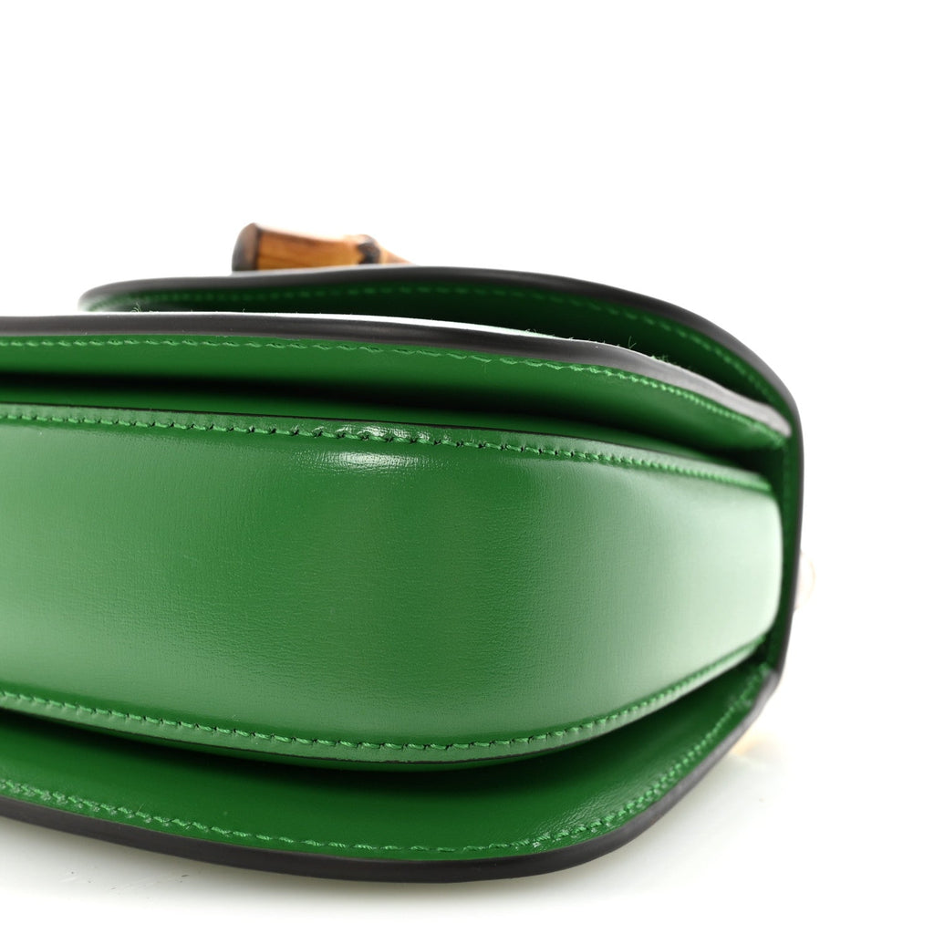 Boarded Dyana Lux Calfskin Web Small Bamboo 1947 Top Handle Bag Spring Green