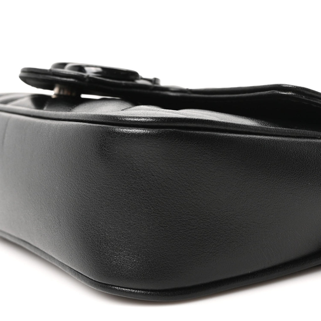 Calfskin Matelasse Monochrome GG Marmont Chain Belt Bag Black