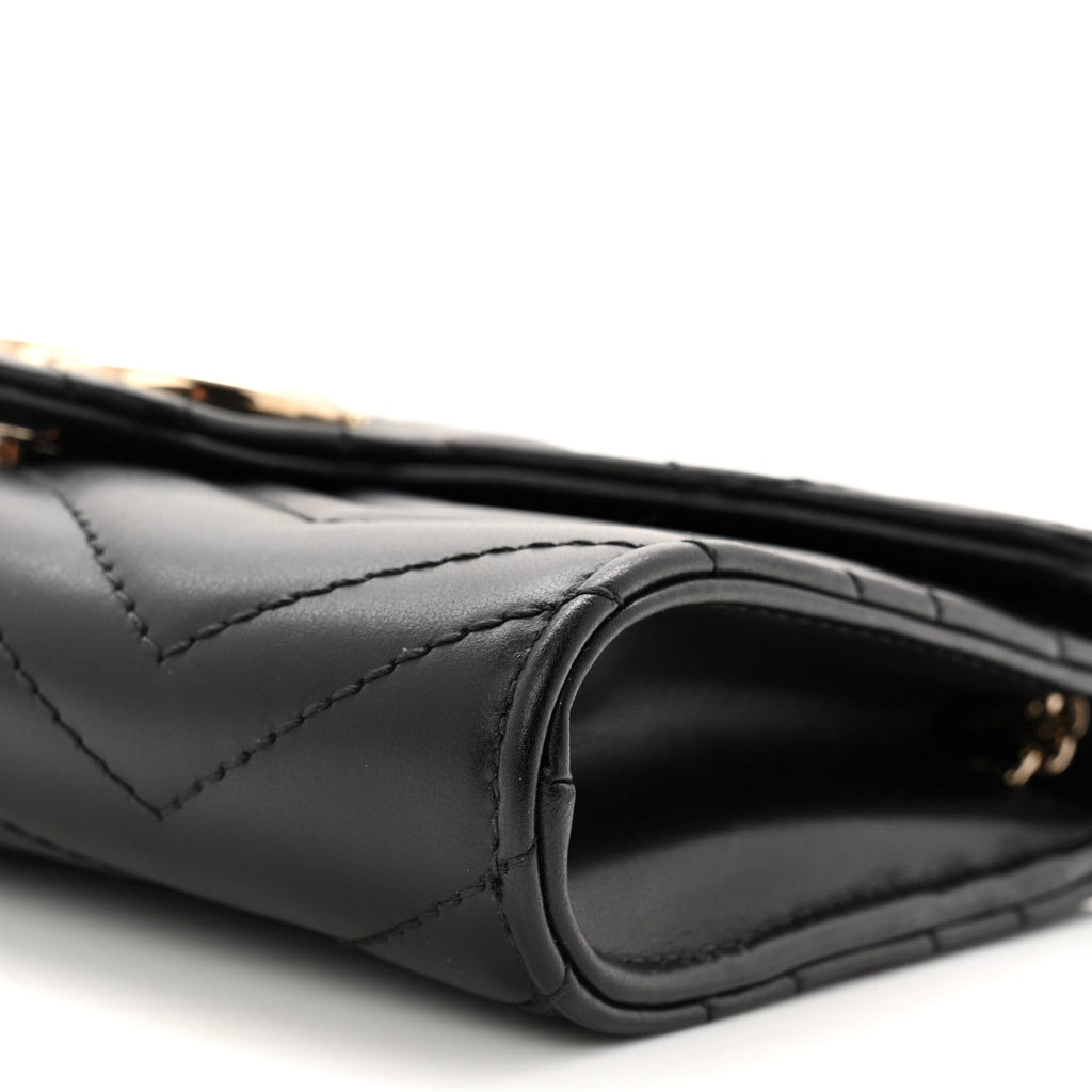 Calfskin Matelasse GG Marmont Wallet on Chain Black