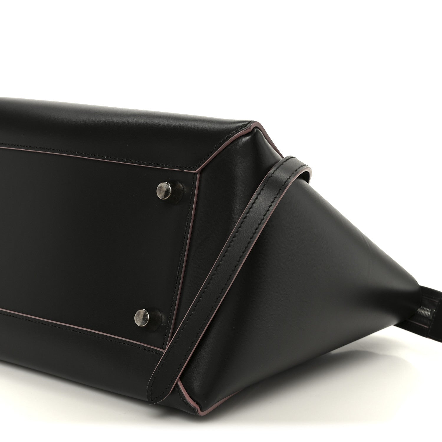 Smooth Calfskin Mini Belt Bag Dark Grey Pink