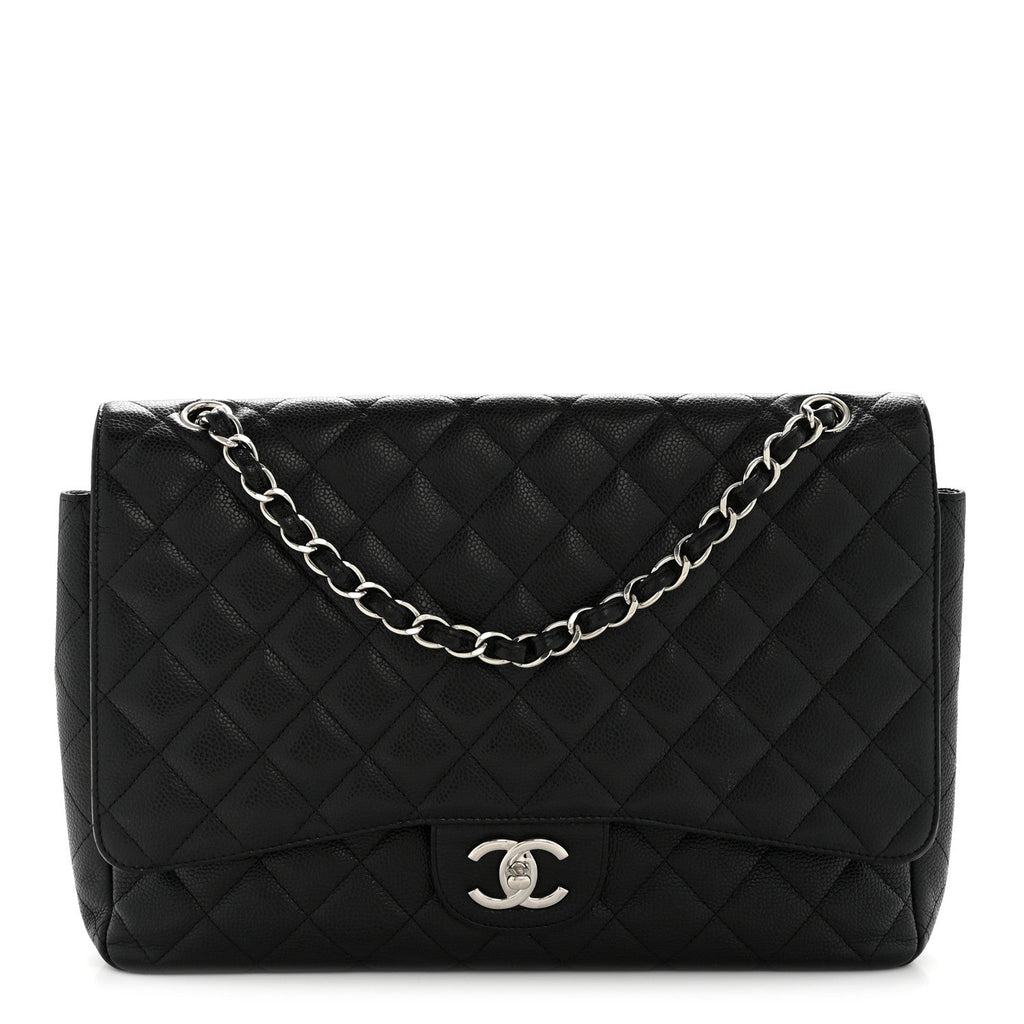 Caviar Quilted Maxi Double Flap Black