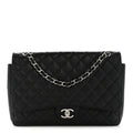 Caviar Quilted Maxi Double Flap Black