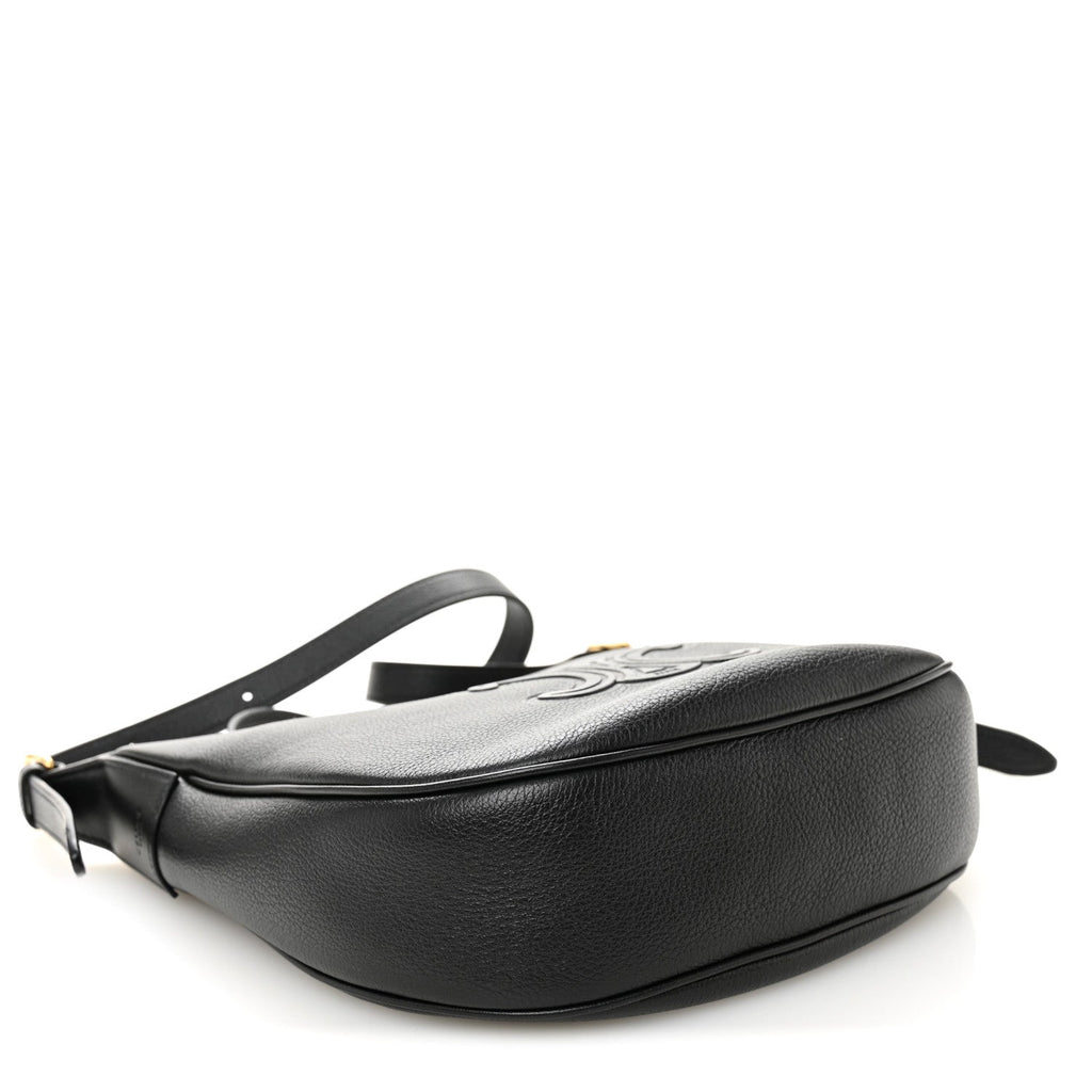 Supple Calfskin Cuir Triomphe Small Heloise Shoulder Bag Black