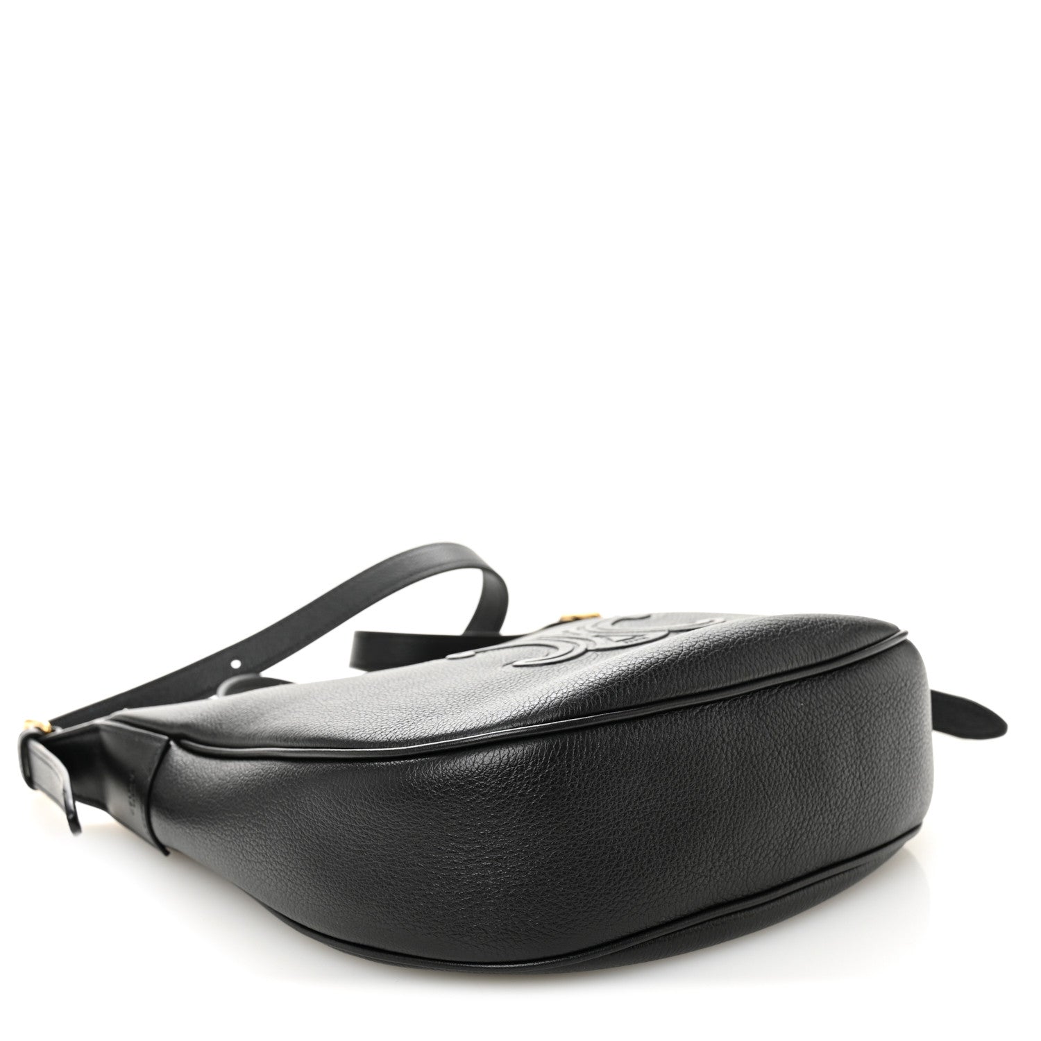 Supple Calfskin Cuir Triomphe Small Heloise Shoulder Bag Black