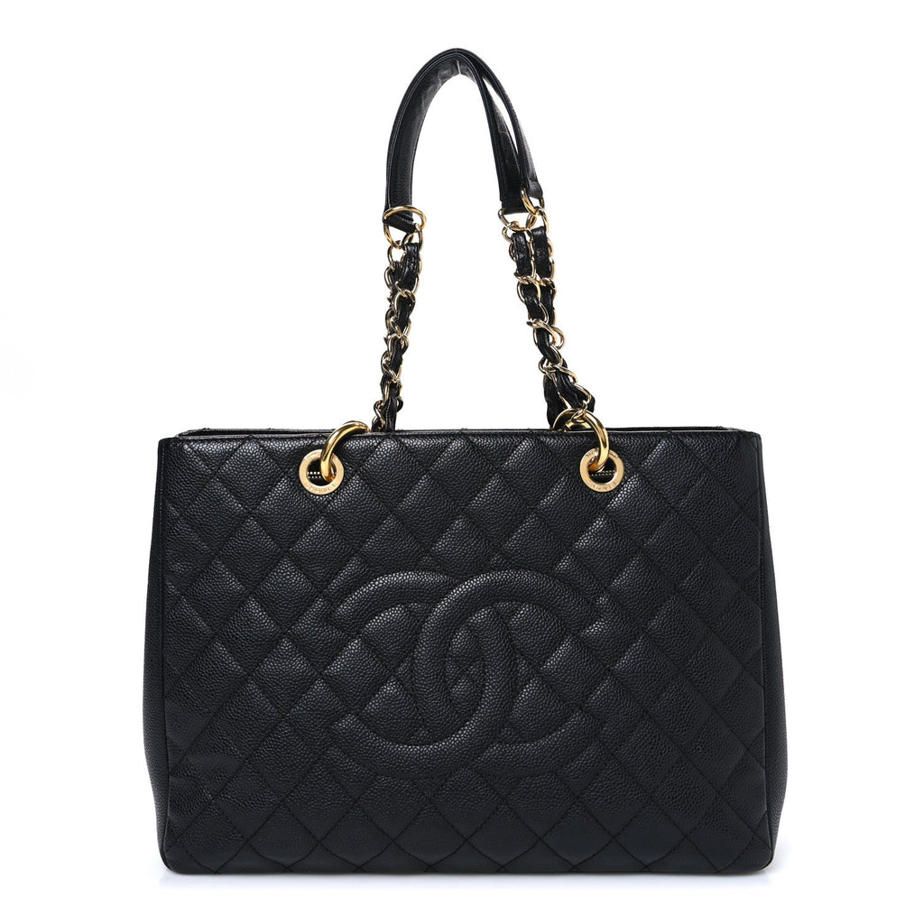 Caviar Quilted Grand Shopping Tote GST Black