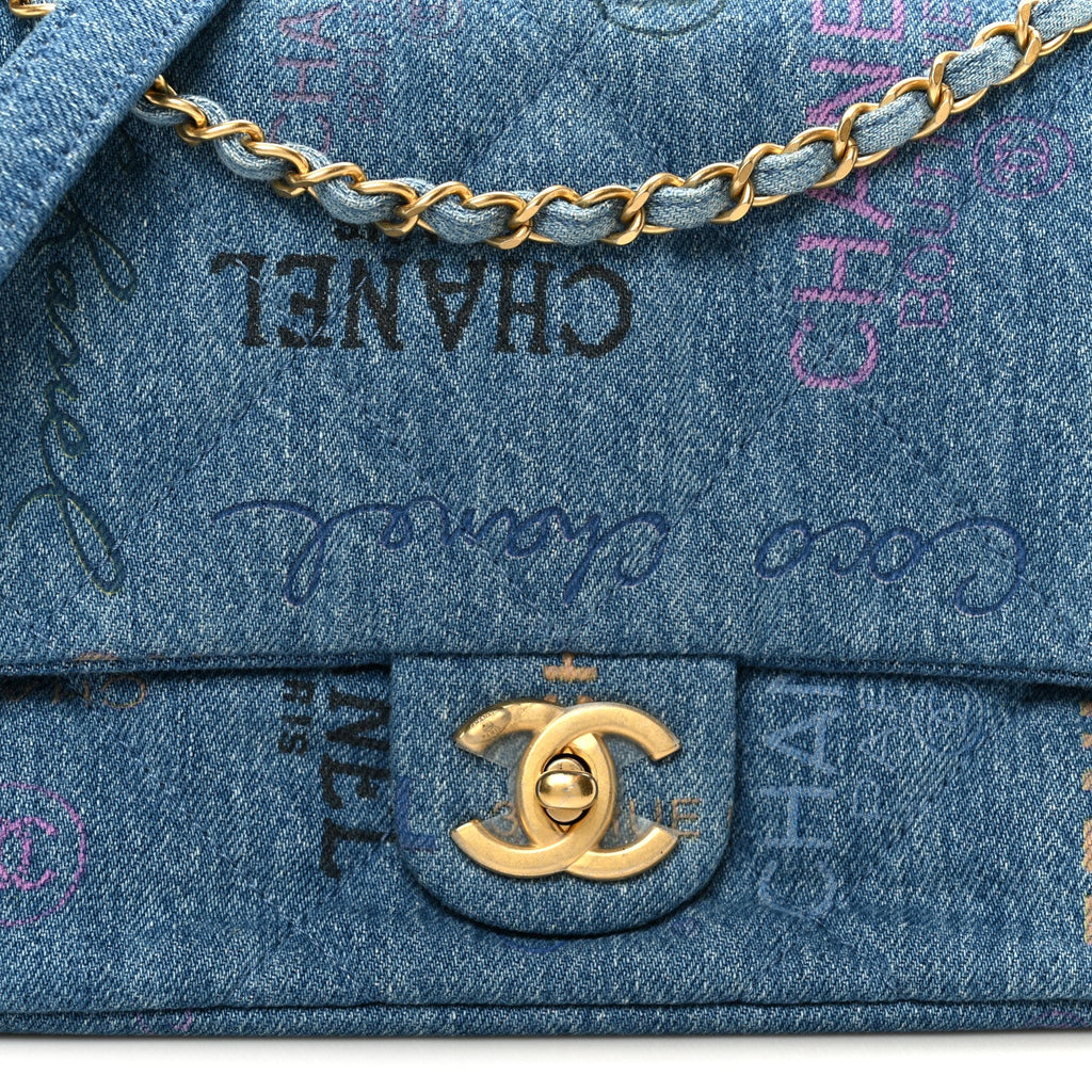 Denim Quilted Denim Large Mood Flap Blue Multicolor