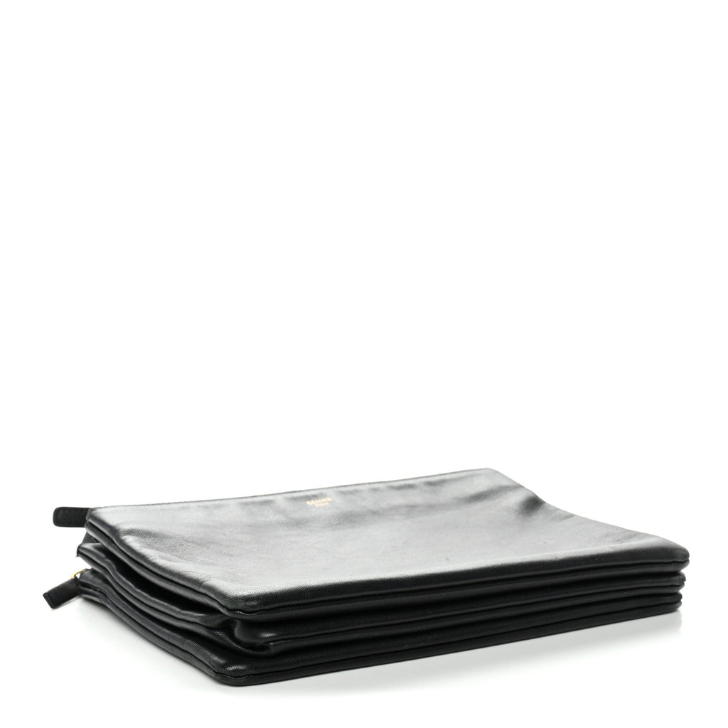 Lambskin Large Trio Crossbody Bag Black