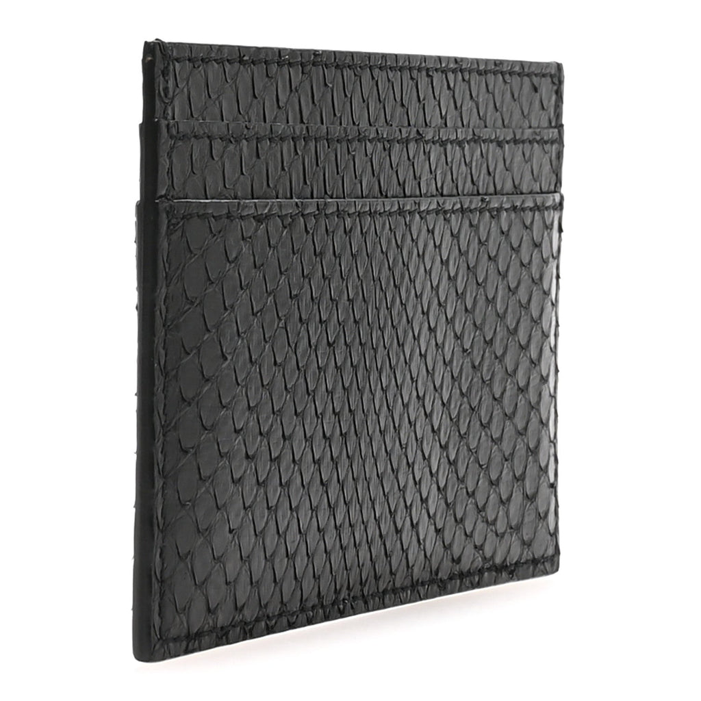 Snakeskin Monogram Credit  Case Black