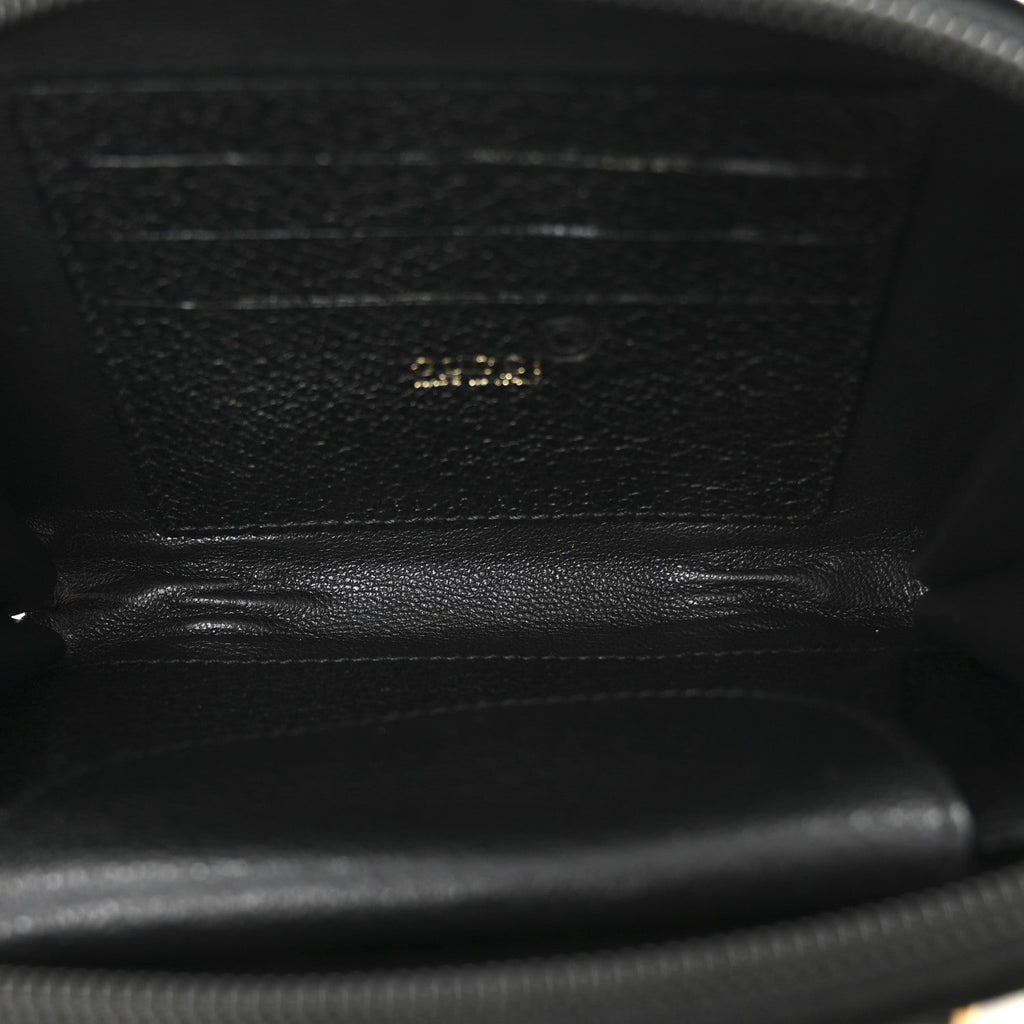 Suede Mini Bamboo Handle Bag Black