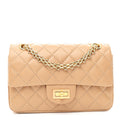 Aged Calfskin Quilted 2.55 Reissue Mini Flap Beige