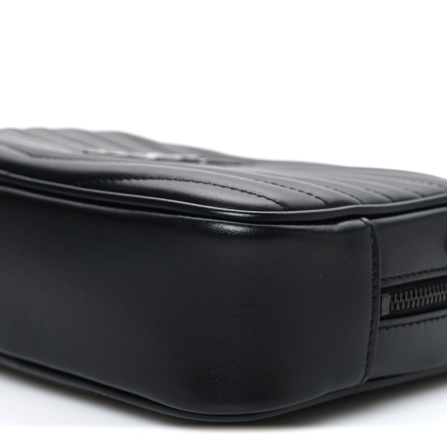 Calfskin Matelasse Monochrome Monogram Mini Lou Camera Bag Black