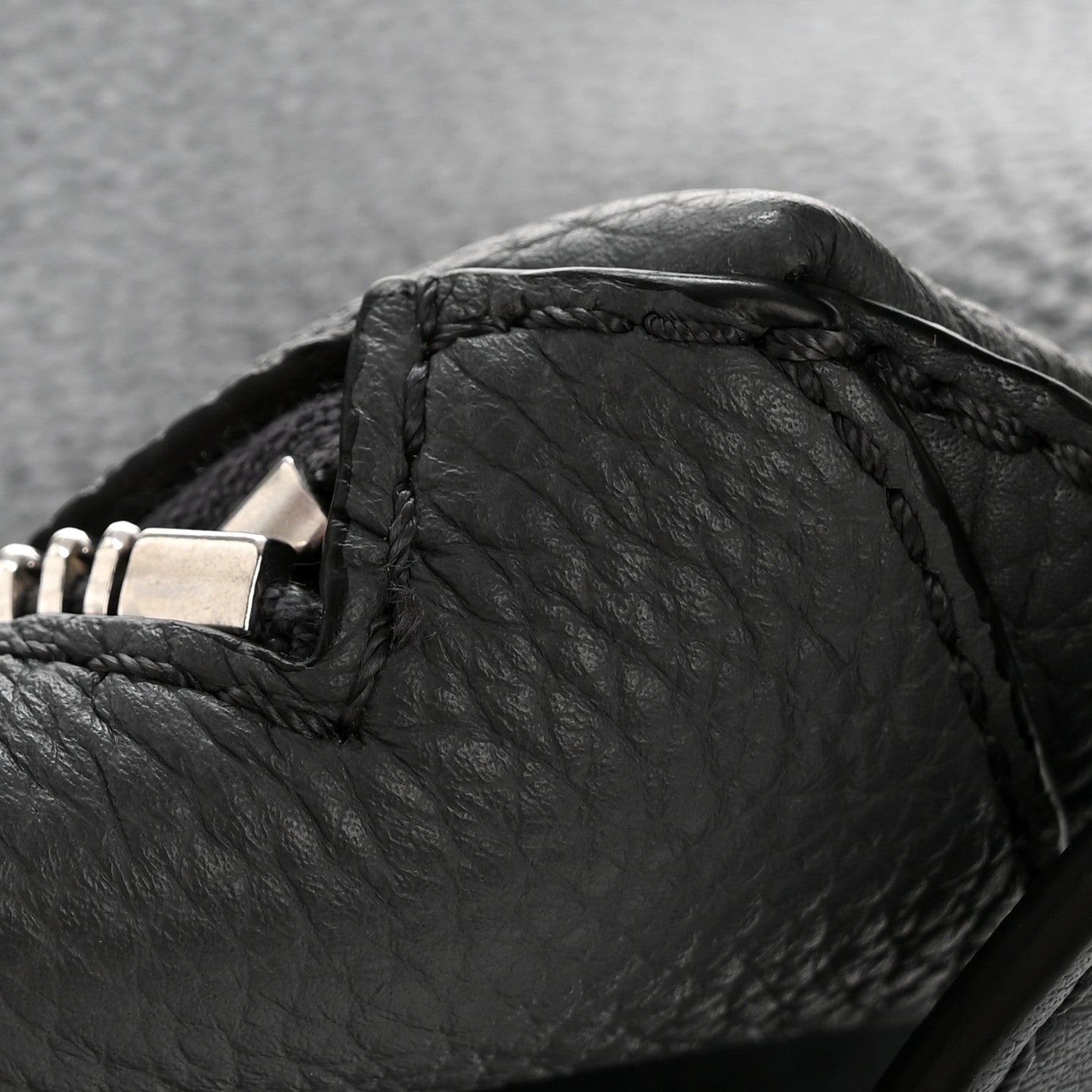Grained Calfskin Large Puzzle Edge Bag Anthracite