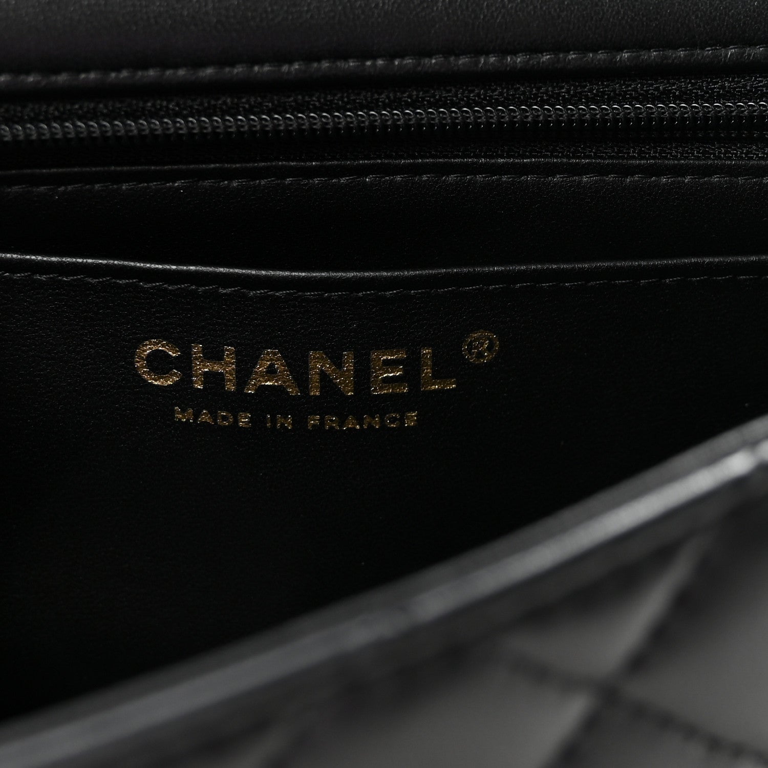 Lambskin Quilted Mini Top Handle Rectangular Flap Black