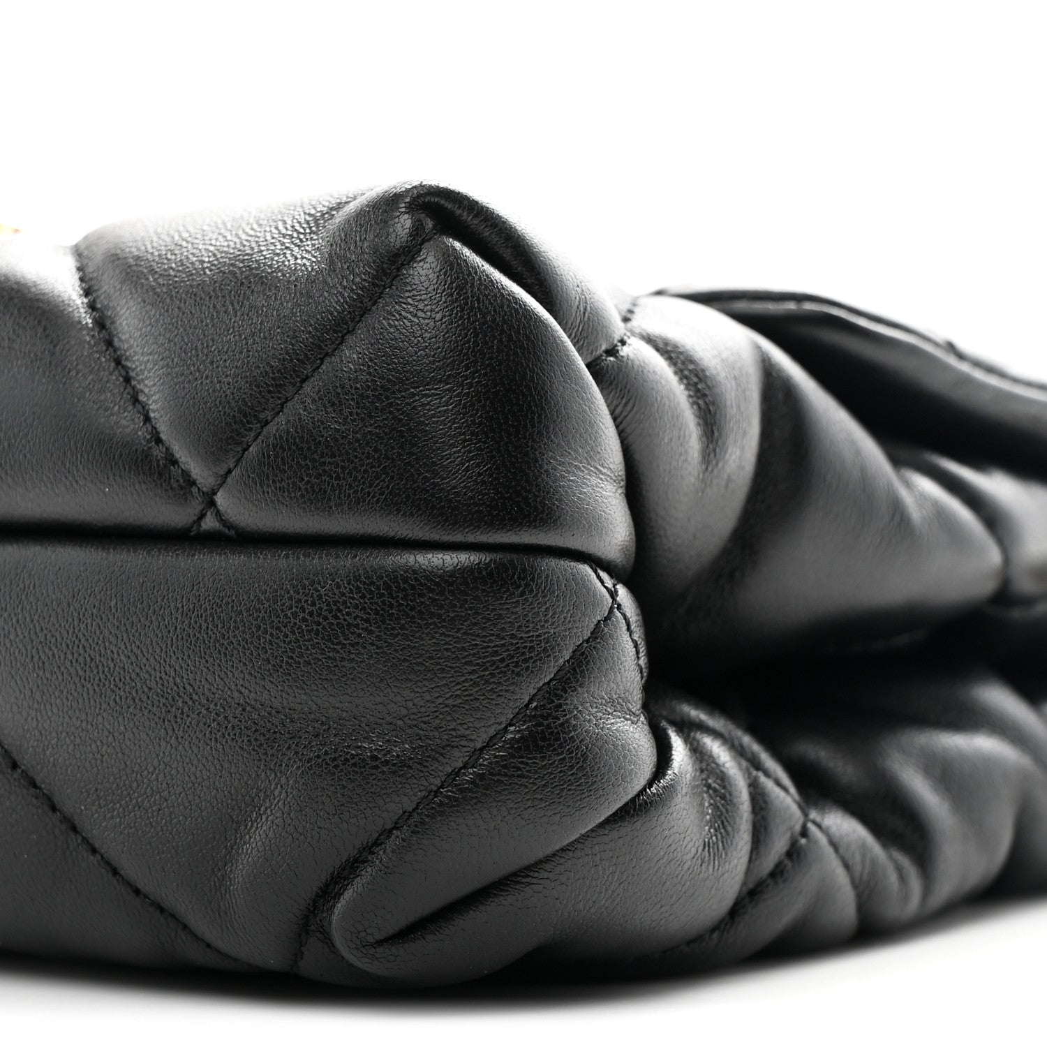 Lambskin Quilted Small Chain Top Handle Flap Black