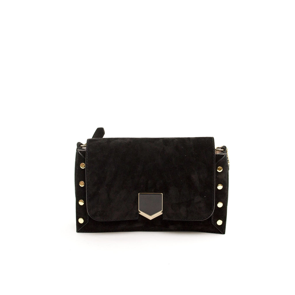 Jimmy Choo Cross Body Lockett  in Black, Suede