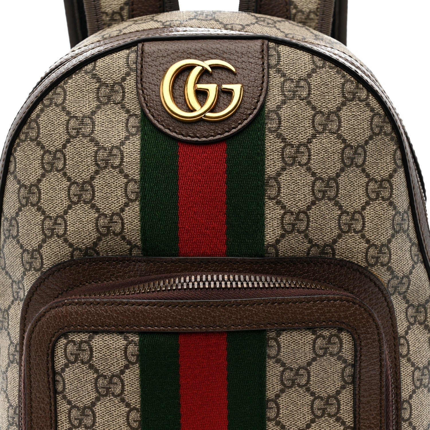 GG Supreme Monogram Calfskin Web Small Ophidia Day Backpack Beige Ebony New Acero