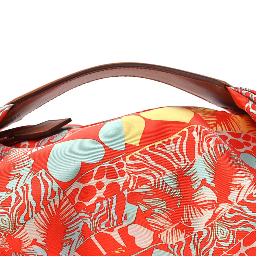 Silk Balusoie Vache Hunter La Promenade du Matin Bandana Bag Orange Poppy Fauve