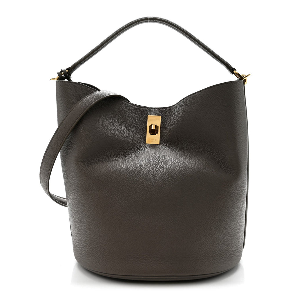 Supple Grained Calfskin Bucket 16 Bag Pebble