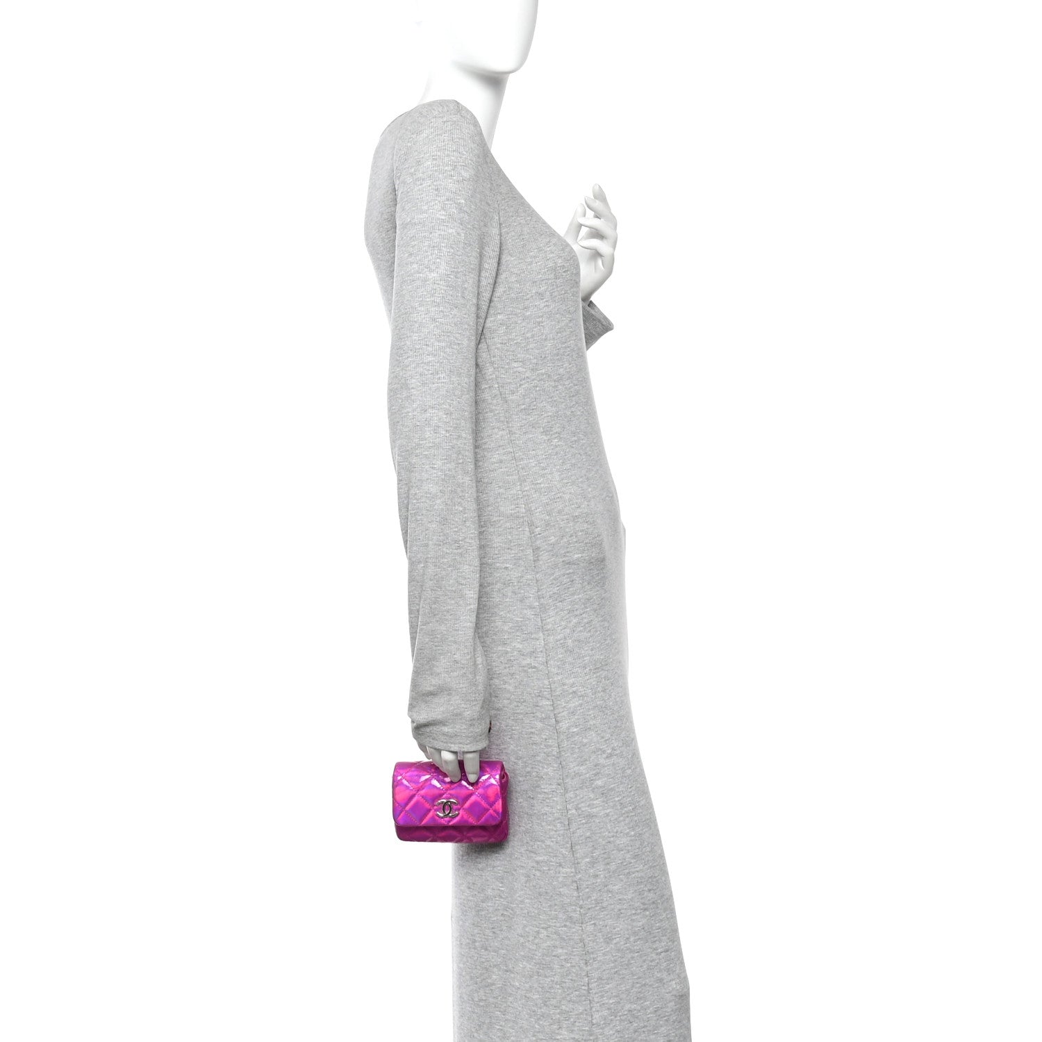 Iridescent Mirror Goatskin Hook  Holder Fuchsia