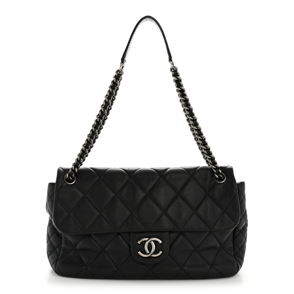 Caviar Quilted Coco Casual Flap Black