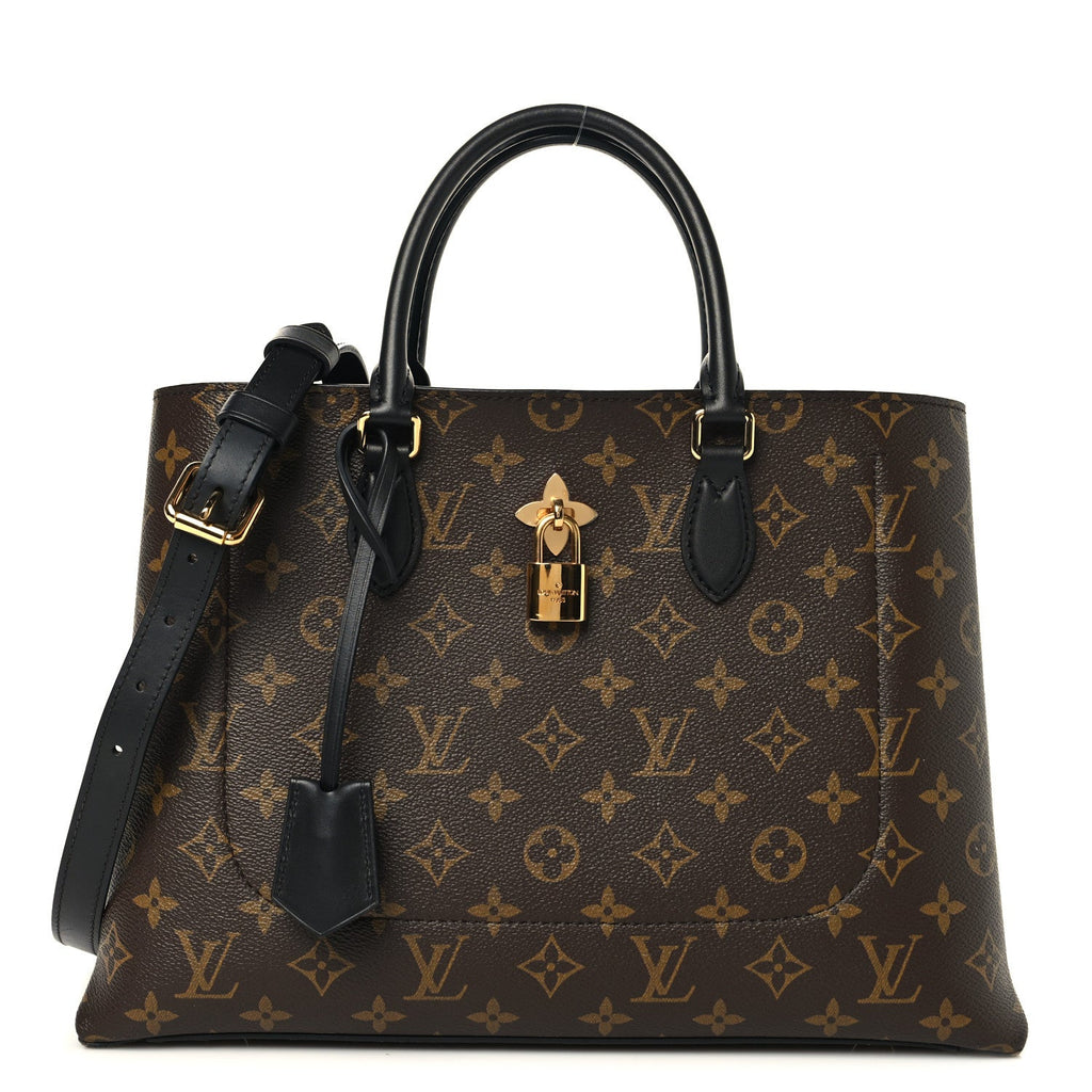 Monogram Flower Tote Black
