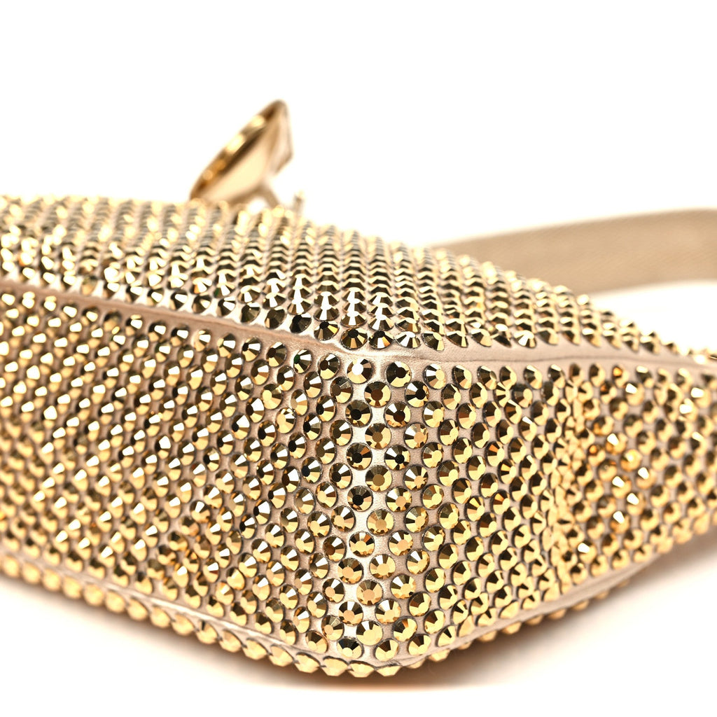 Satin Crystal Mini Re-Edition 2000 Bag Platino
