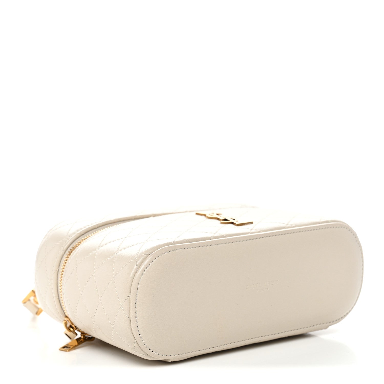 Lambskin Quilted Mini Gaby Vanity Case Crema Soft