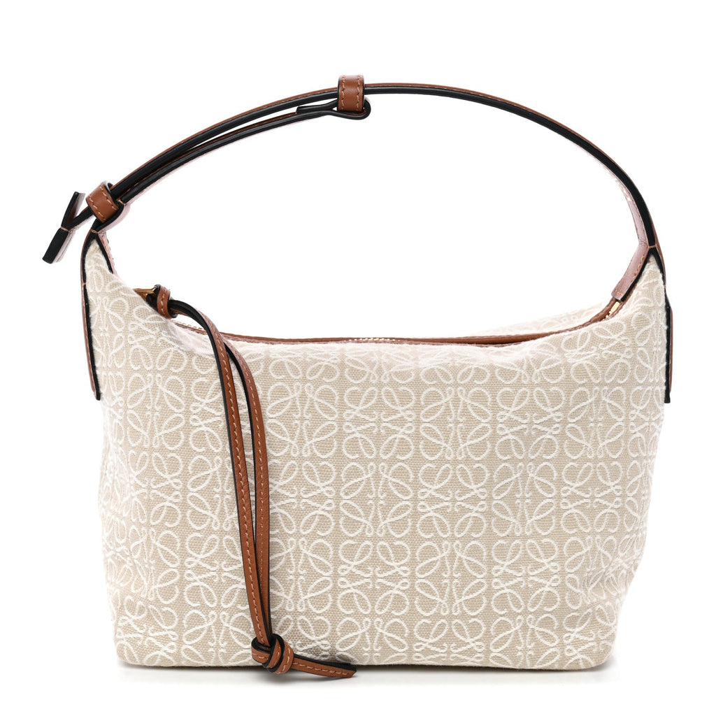 Jacquard Anagram Calfskin Small Cubi Bag Ecru Tan