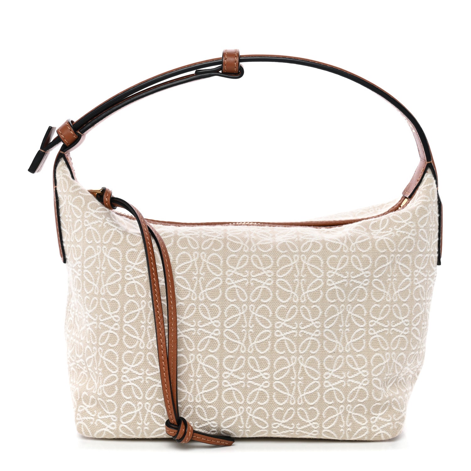 Jacquard Anagram Calfskin Small Cubi Bag Ecru Tan