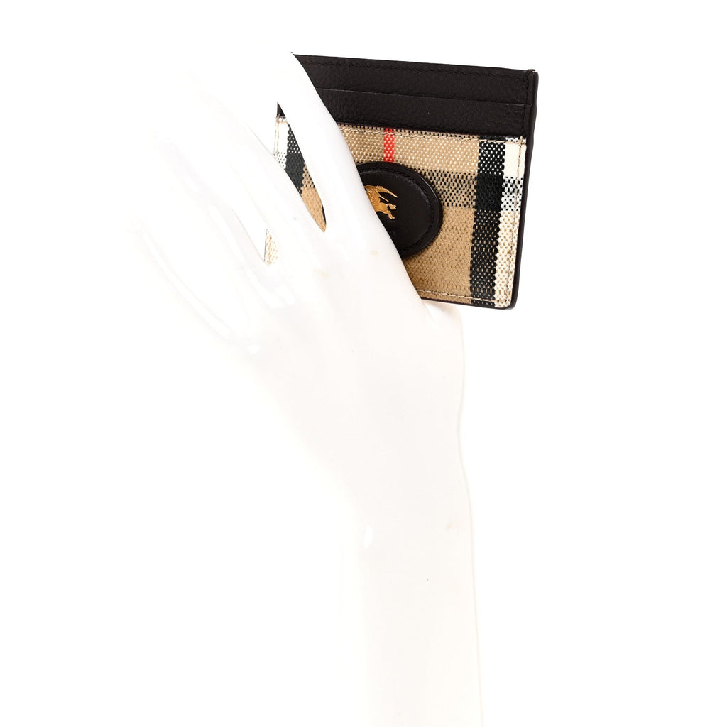 Grained Calfskin Jacquard Woven Vintage Check Highlands  Case Sand