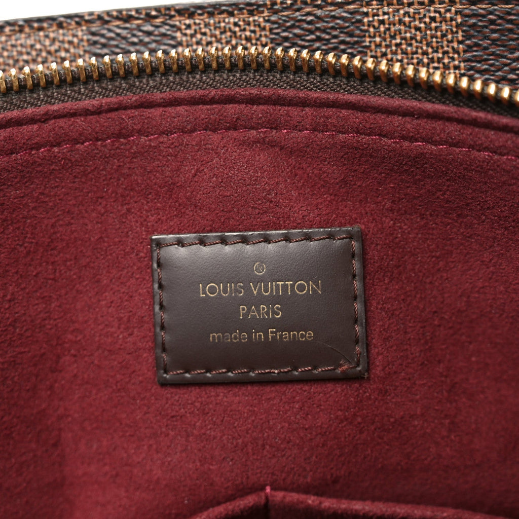 Cuir Taurillon Damier Ebene Normandy Bordeaux