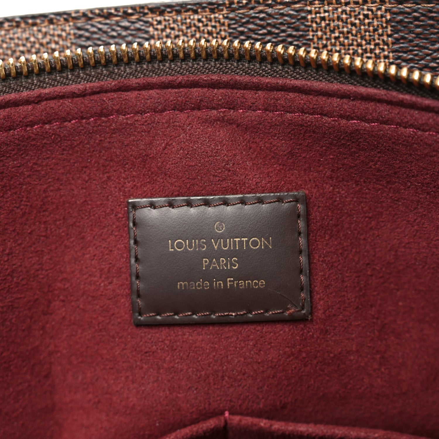 Cuir Taurillon Damier Ebene Normandy Bordeaux