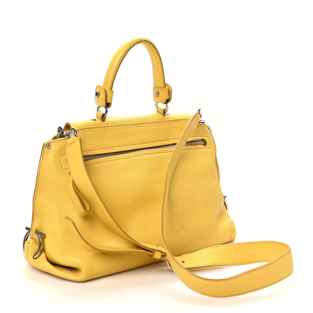Calfskin Sofia Gancini Satchel Yellow