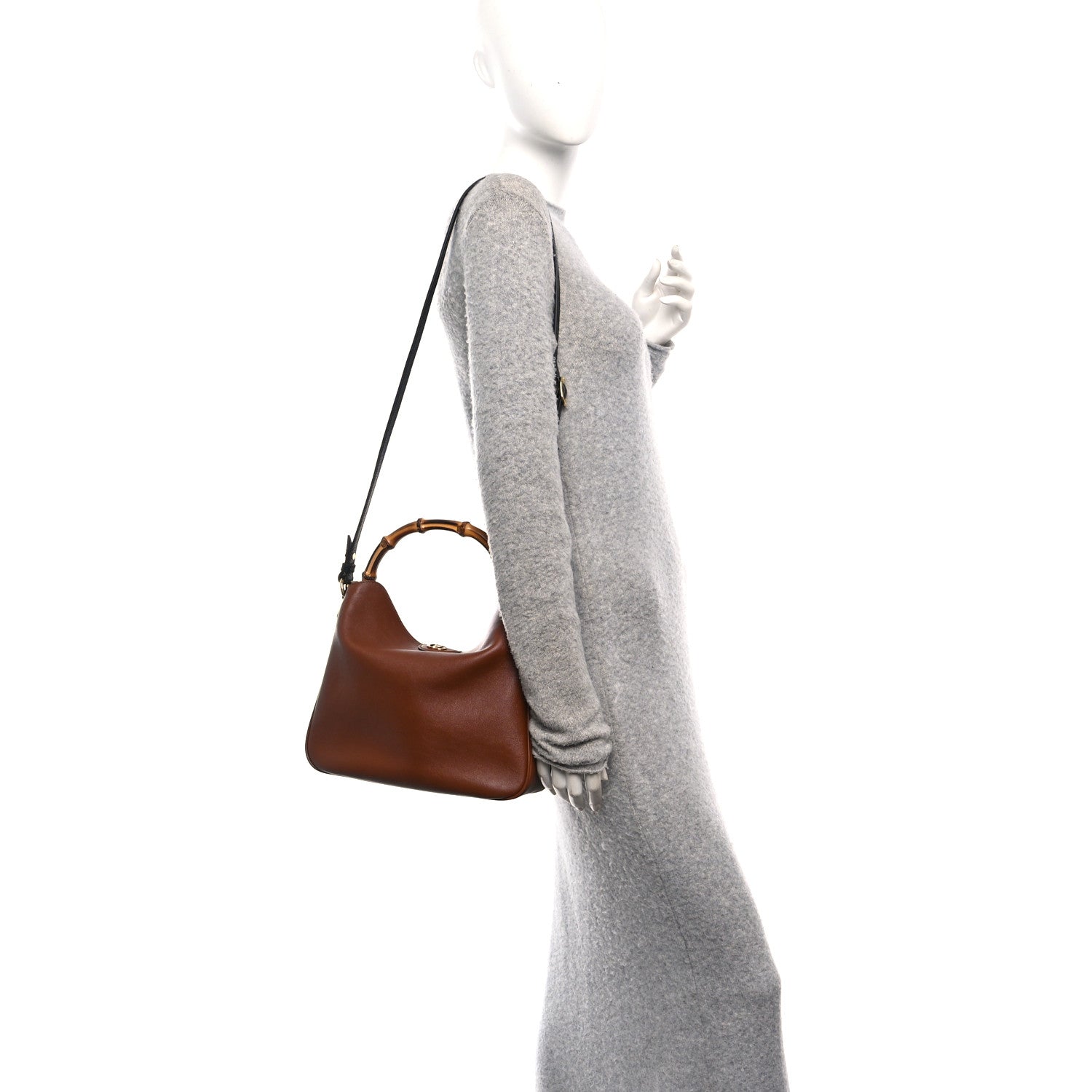 Softy Wonka Textured Dollar Calfskin Medium Diana Shoulder Bag Cuir Black