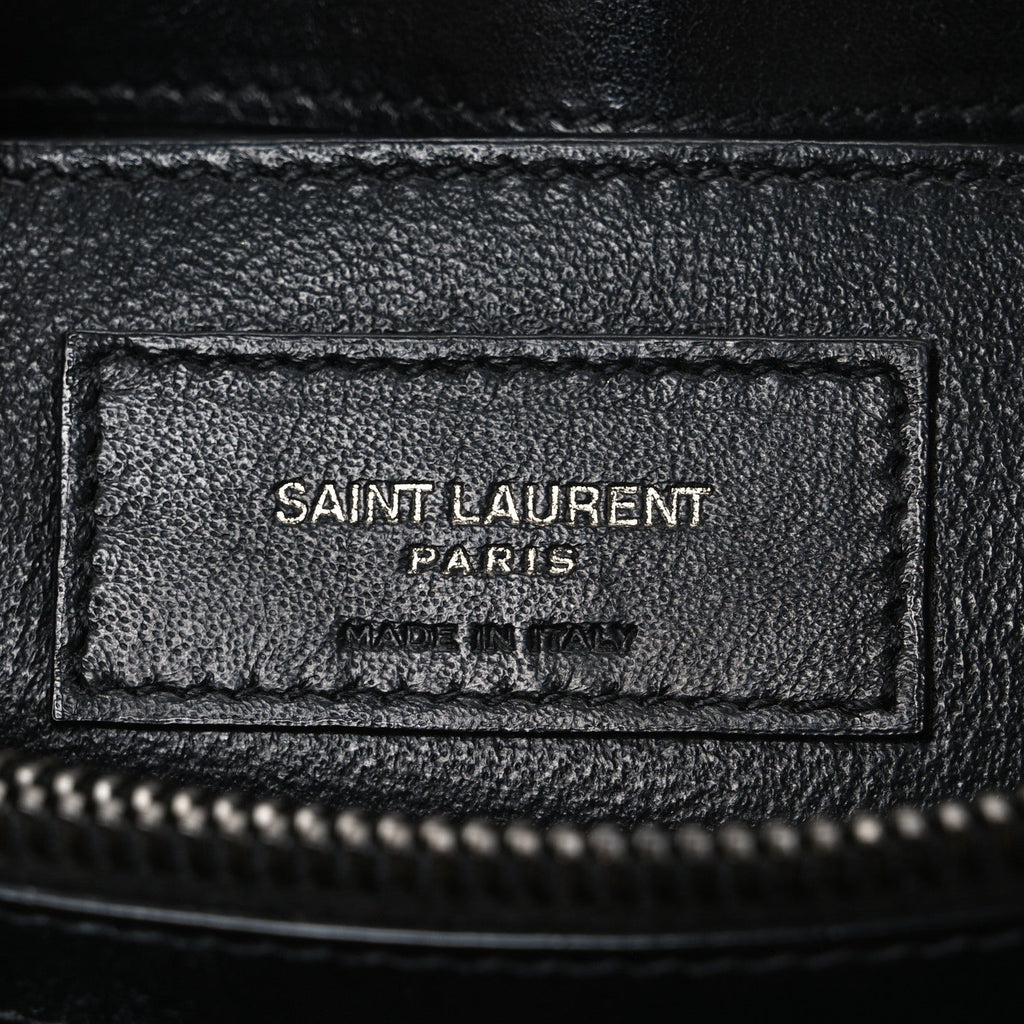 Calfskin Y Quilted Monogram Monochrome Small Loulou Chain Satchel Black